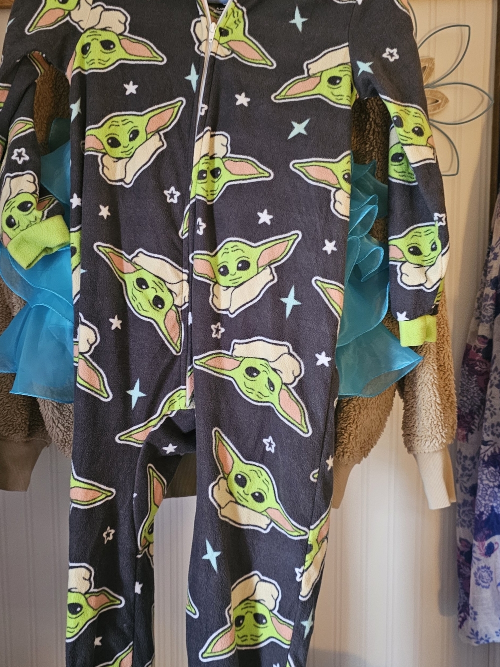 The Children's Place Black Green Character Print One-Piece Footie Pajamas